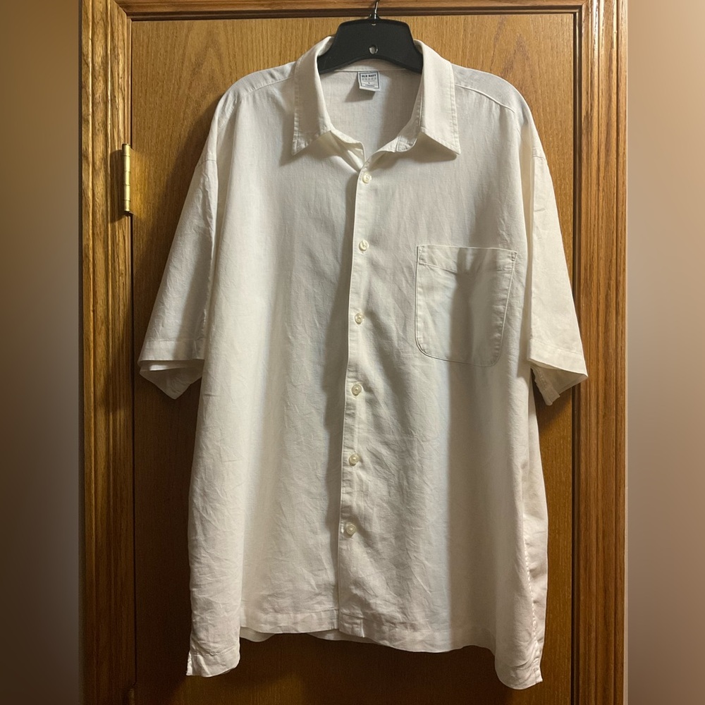 Men’s Old Navy Cream Buttoned Down Short Sleeve Linen Lightweight Cotton Shirt